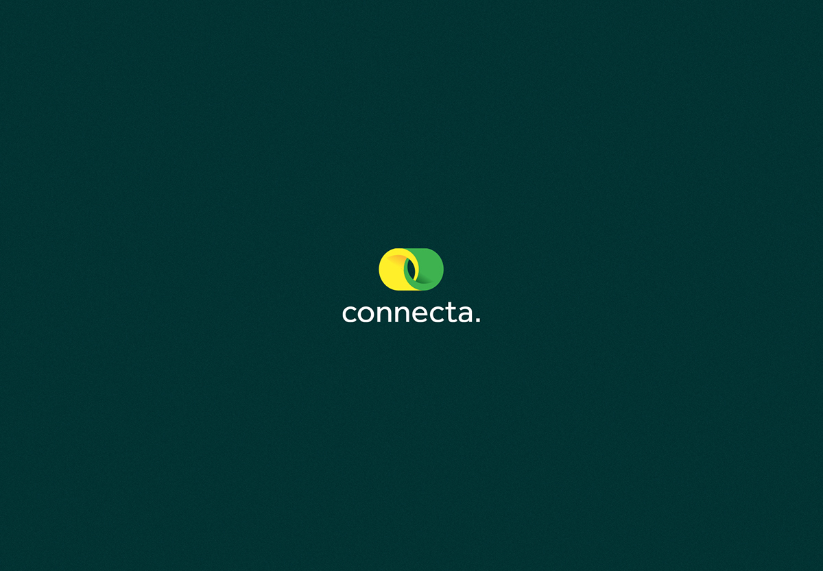 Connecta conecta financial ID Corporate Identity Stationery green money coins Idenitity logo bright modern