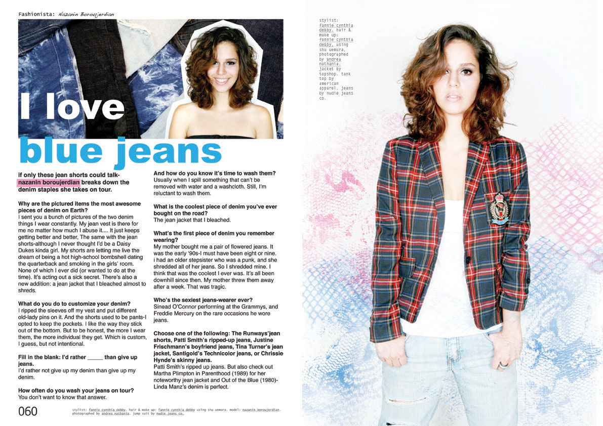 nylon magazine Layout jeans cover