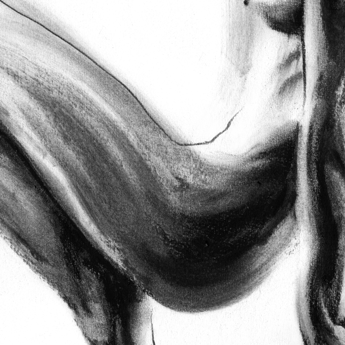 emergent II compressed charcoal charcoal Drawing  birth revival empathy figurative figure