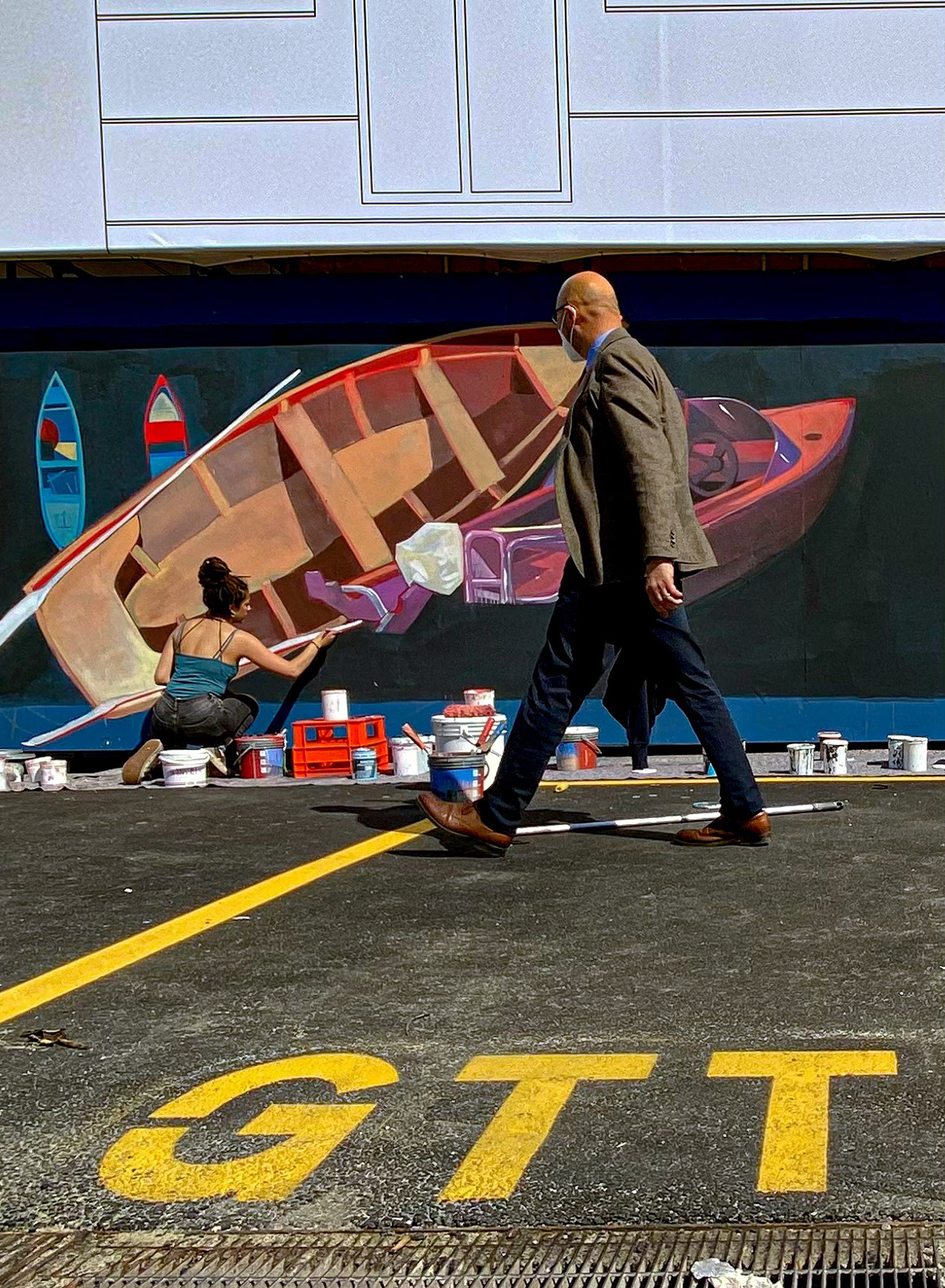 bengasi boat inspire metro murales painitng Street Art  torino urban art wall