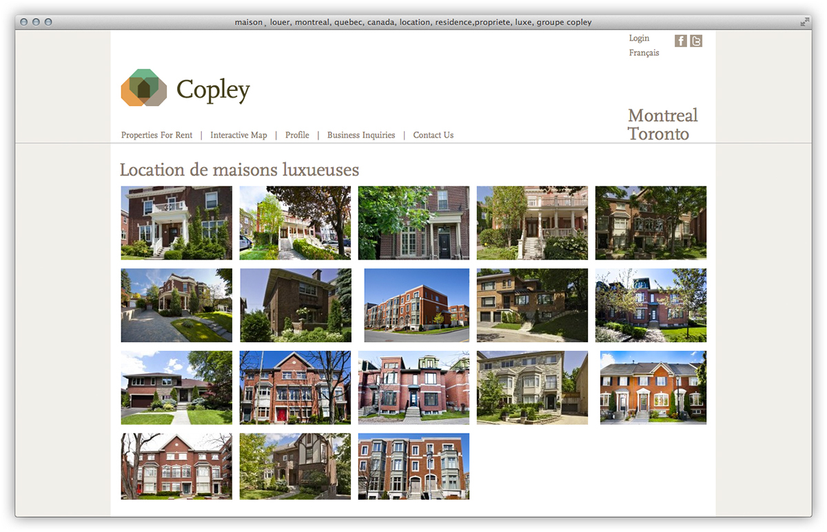 copley logo stationary Website luxury corporate identity real estate business card