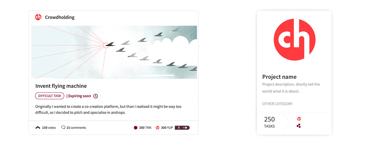 branding UI forum Platform design system Figma cards crowdsourcing blockchain