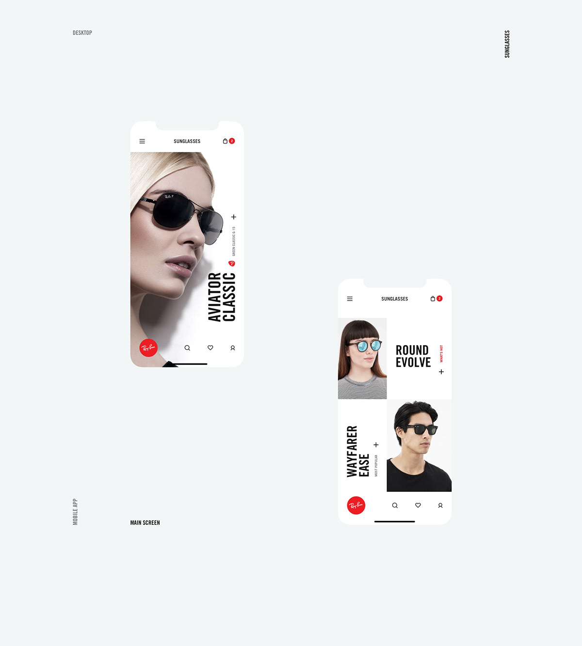 Ray-Ban online shop concept on Behance