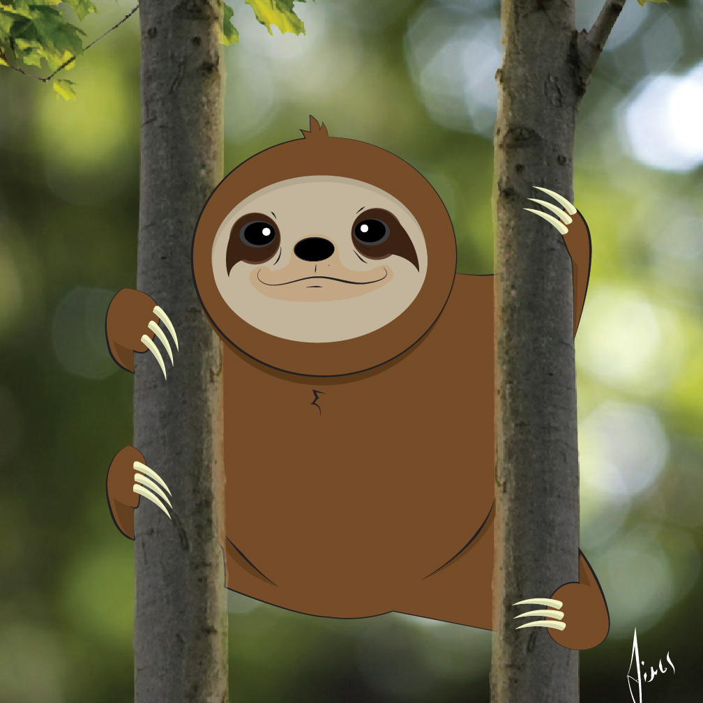 cartoon Illustrator sloth animal