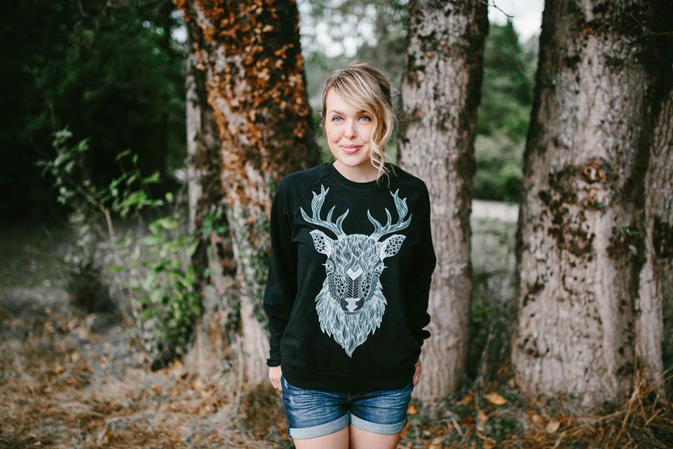 elk west coast animals linework ink apparel