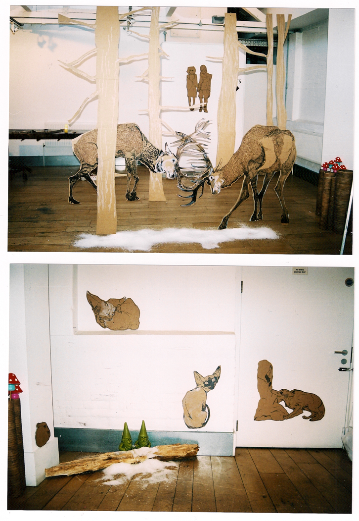 Diesel party installation animals magic forest