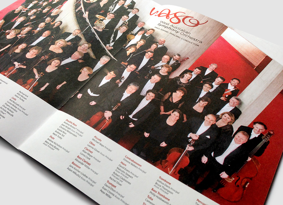 Adobe Portfolio WASO West Australian symphony orchestra orchestral Season Brochure programme concerts brochure Classical