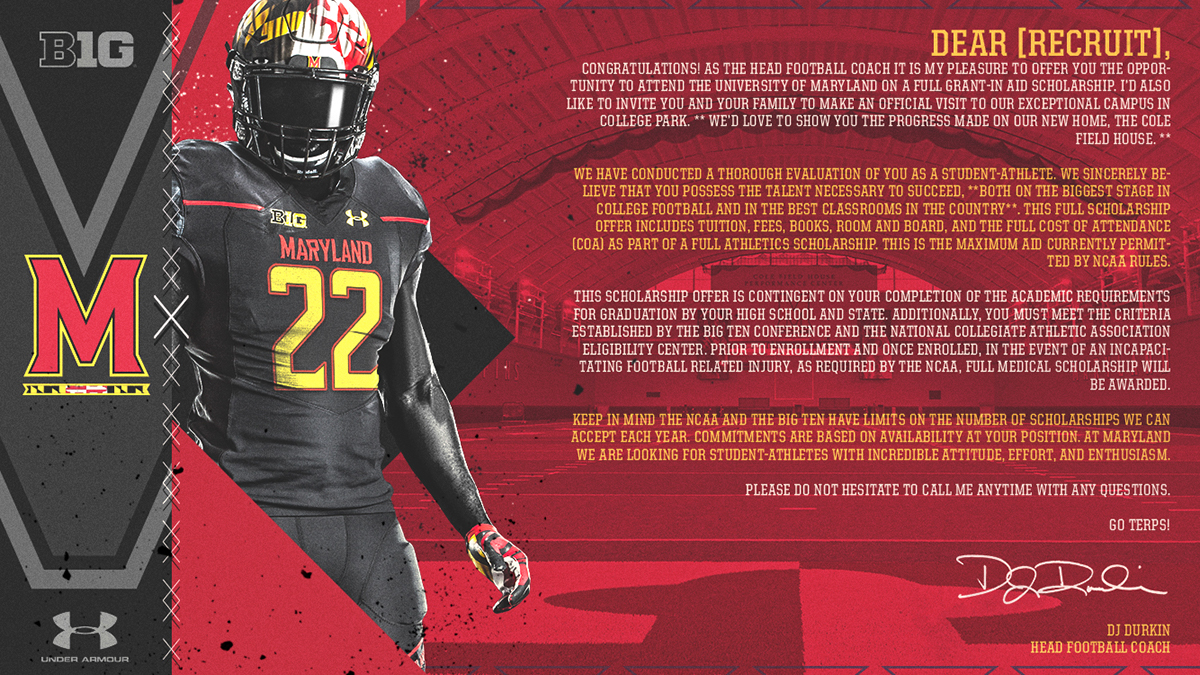 college football american football Maryland Football  College football recruiting football Sports Design graphic design 
