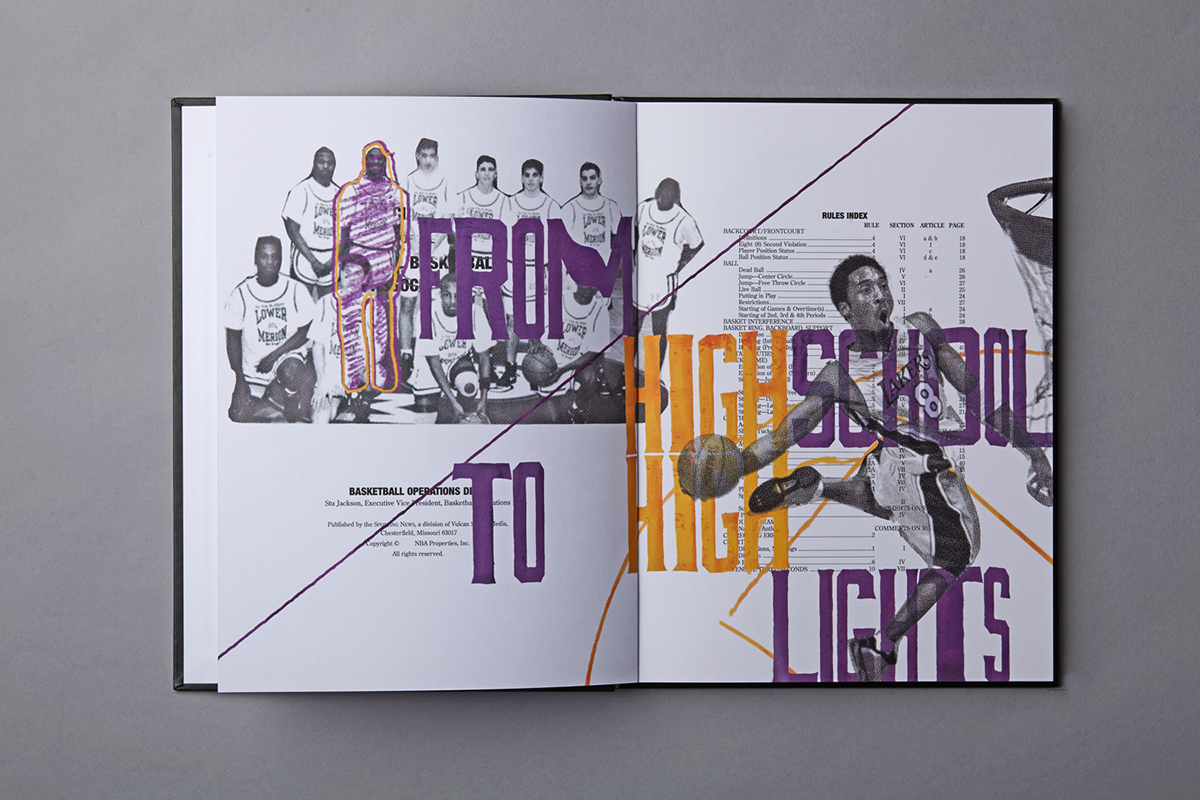 Kobe Bryant book Kobe's Rule's Book NBA ESPN cannes lions 2016 design Agência Africa basketball rules book basketball player craft Typography Craft handmade type