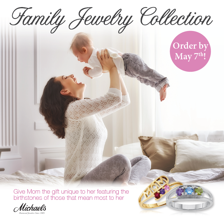 mothers day jewelry pink rings mom baby ad print social media