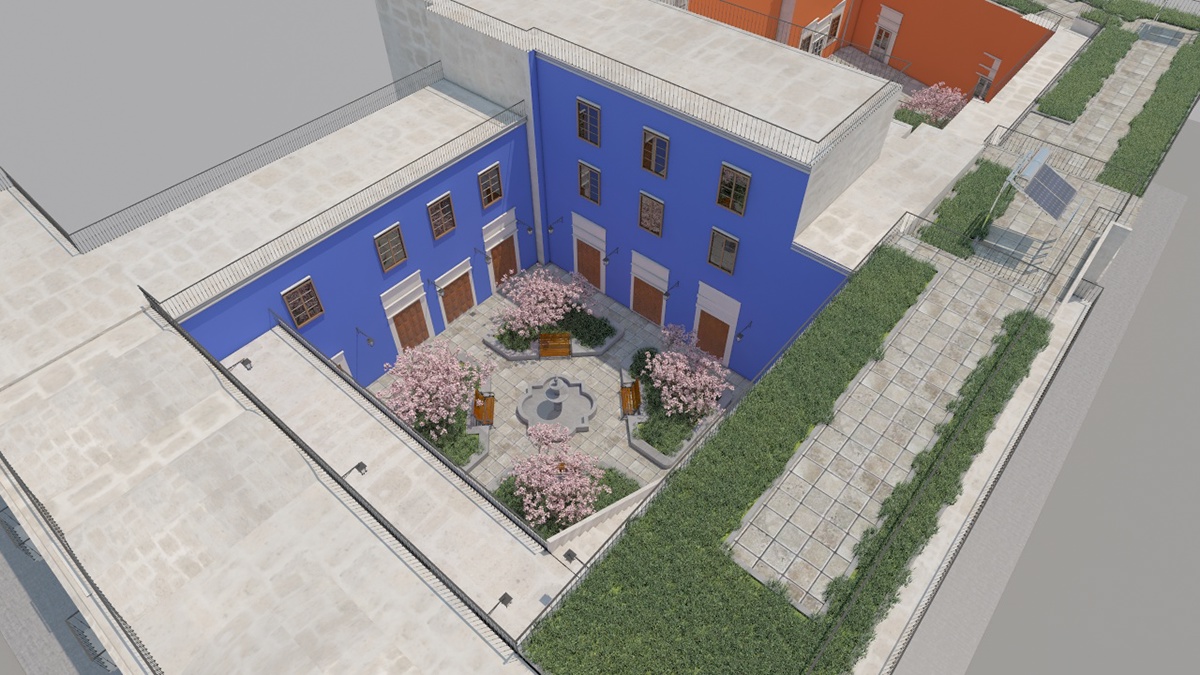 historic arquitectura colonial Render 3D