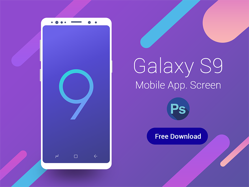 Galaxy S9 Mobile App screen layout download free freebie galaxy gradient minimal clean mockup s9 Samsung Outline Systems India