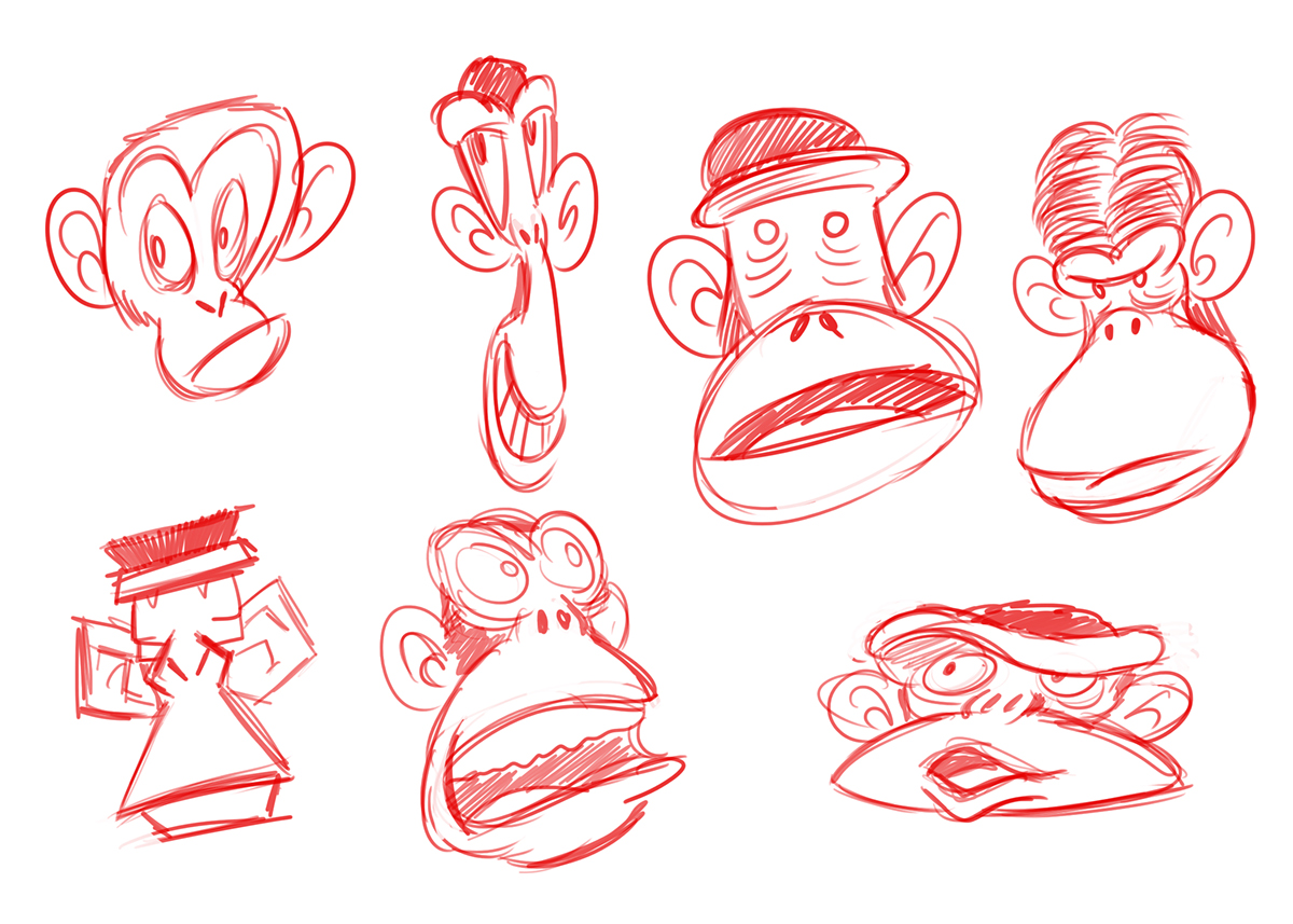 cartoon Fun characters sketch