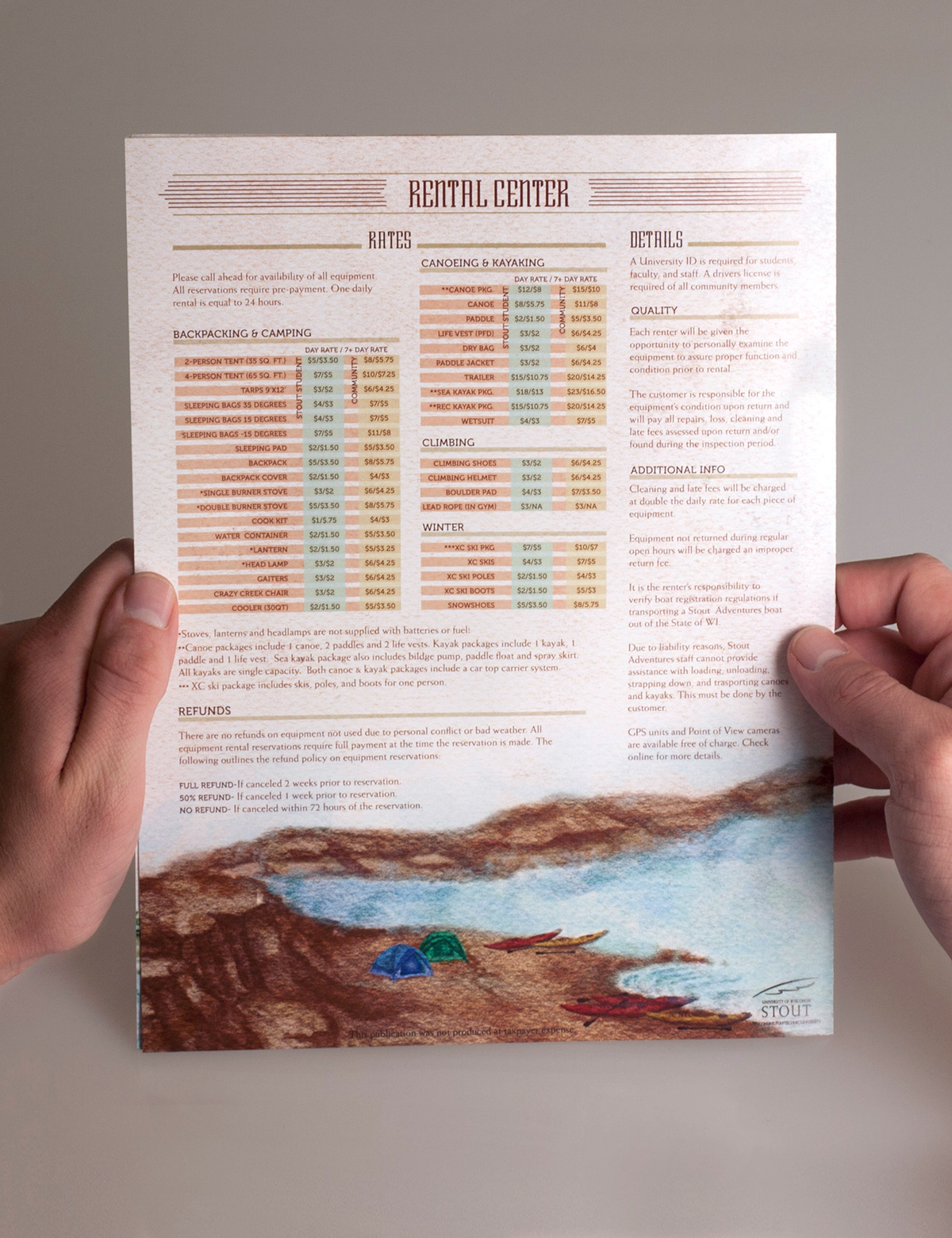 adventure Charts Layout information design Bi-fold photoshop painting outdoors Hand Lettered