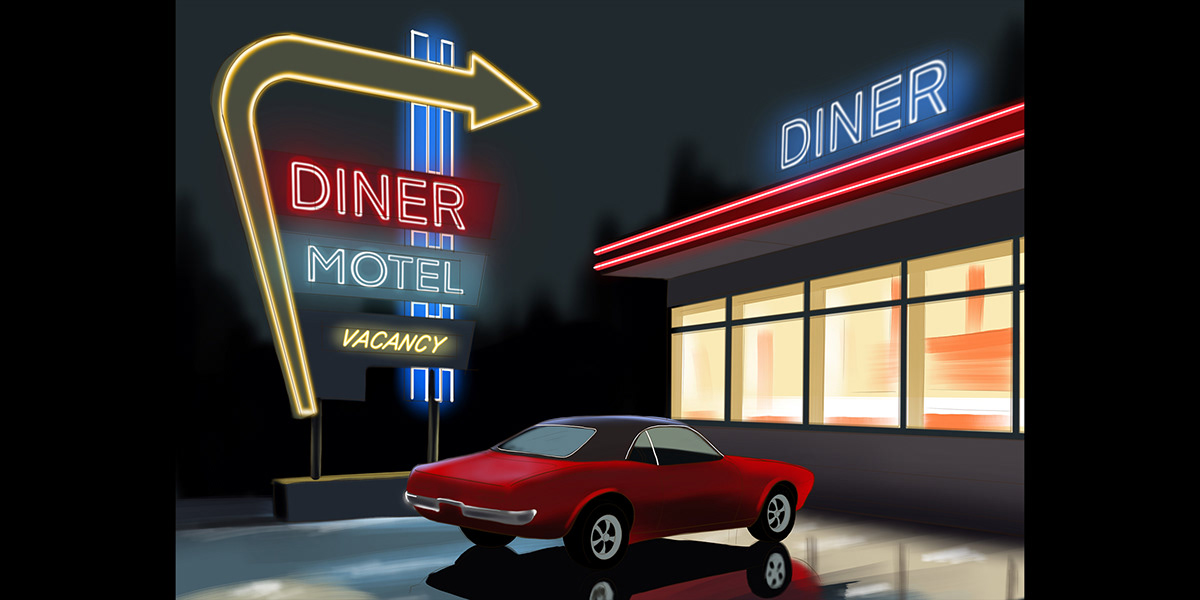diner iPad Procreate ILLUSTRATION  Digital Art  art car Drawing  artwork digital illustration