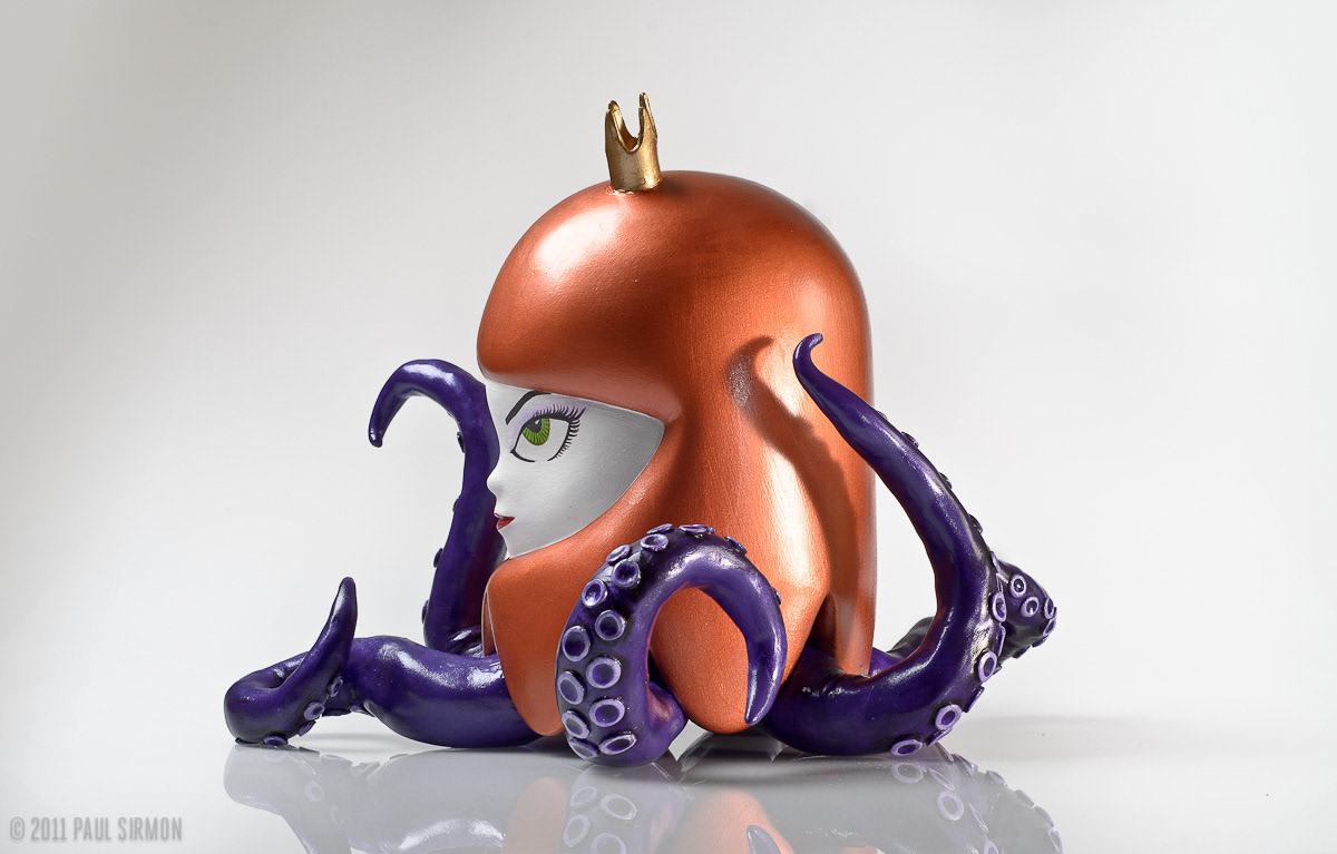 vinyl toy toys Custom octopus Squid tentacle ghost girl orange purple