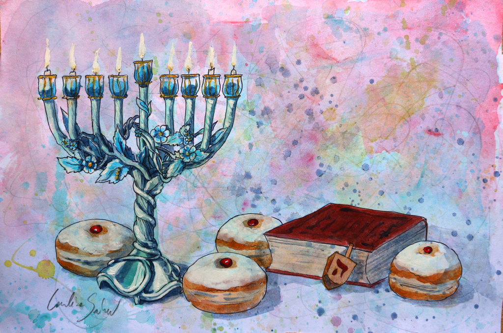 Ilustração calendario desenho visual identity ILLUSTRATION  artwork Drawing  hebrew Jewish Art judaica