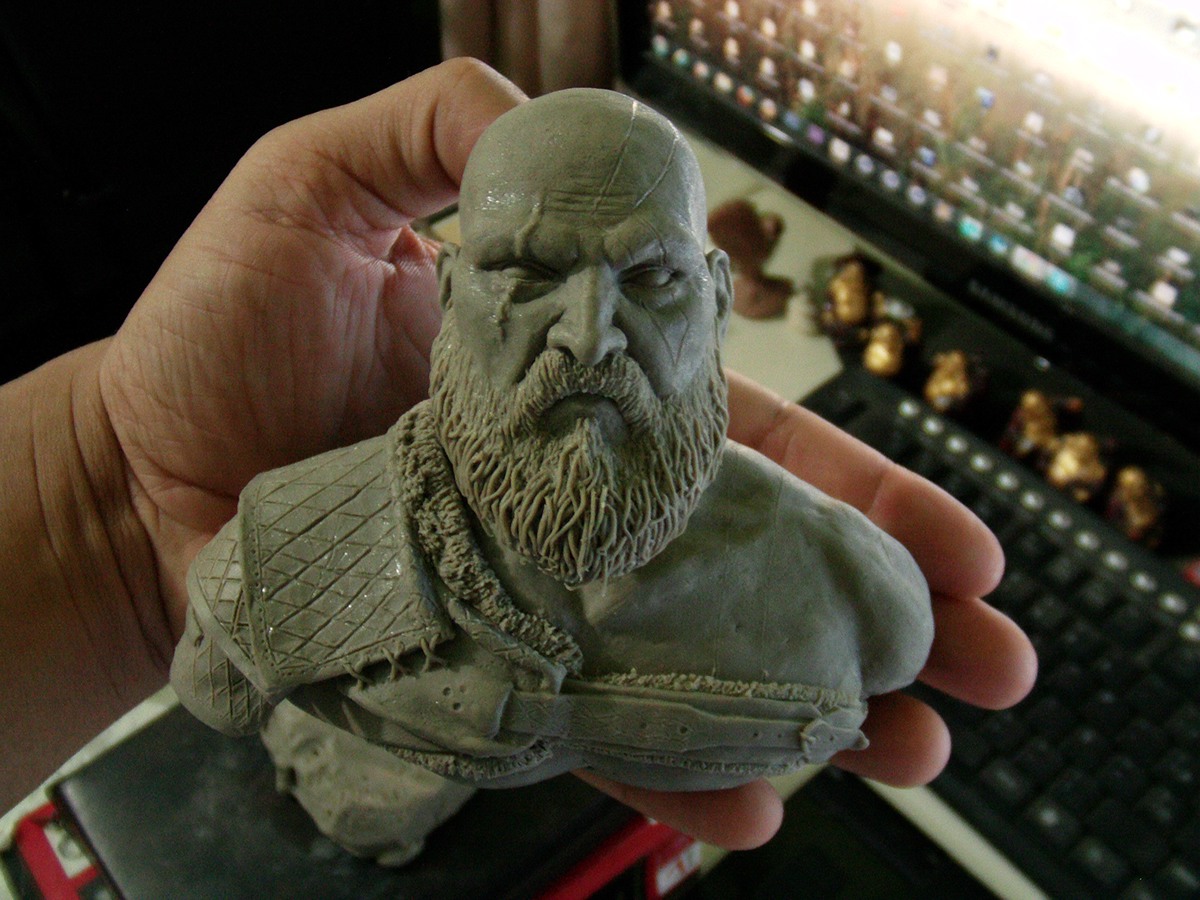 kratos godofwar   god of war Games sculpture statue clay oilclay