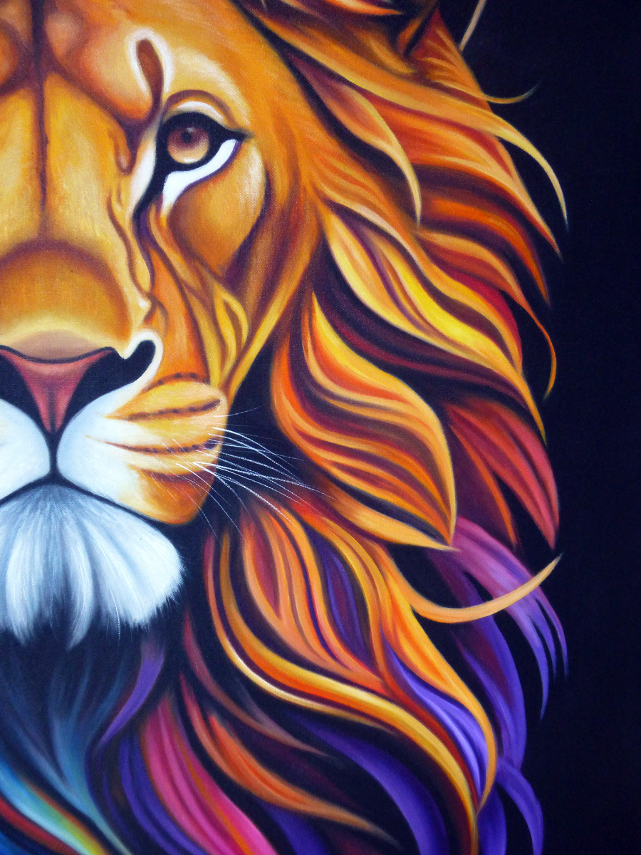 lion Lions animals painting   paint canvas acrylic handmade hand drawn bali