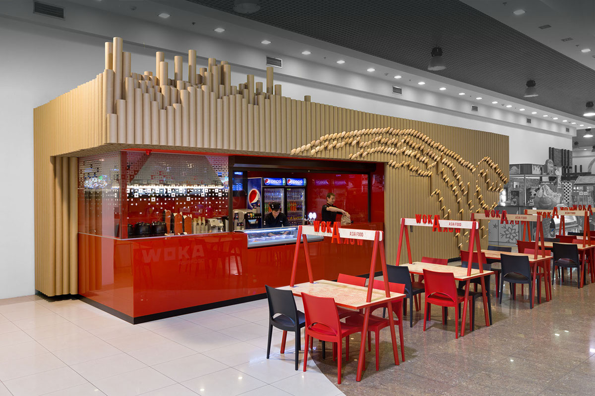 woka Food  court yod design lab nepyjvoda bonesko Interior restaurant cafe дизайн интерьера