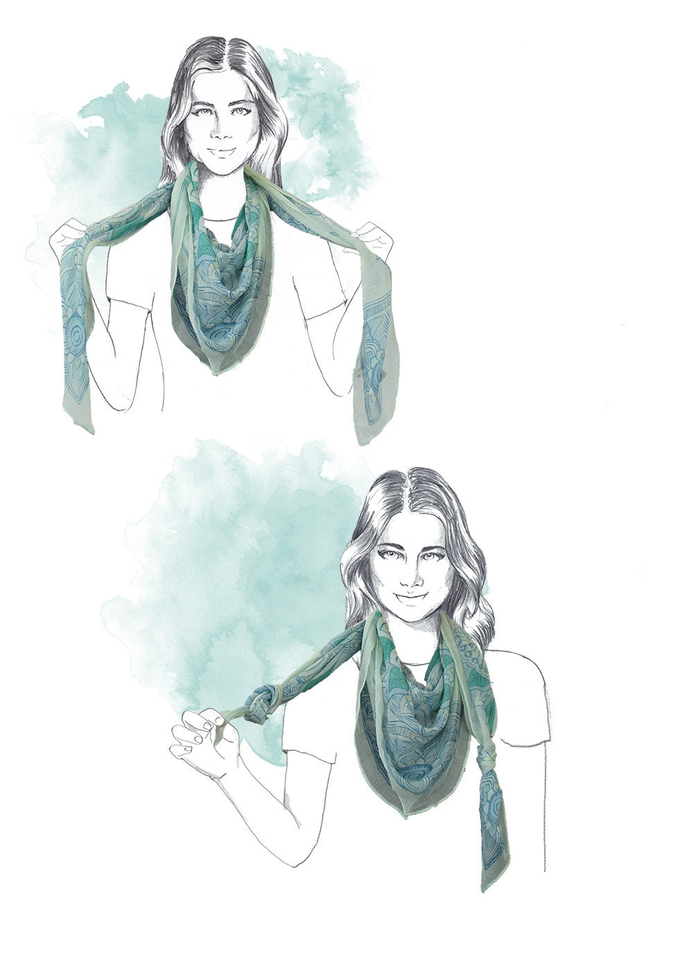 fashion illustration Style Guide how to scarf accessories fashion drawing instructions