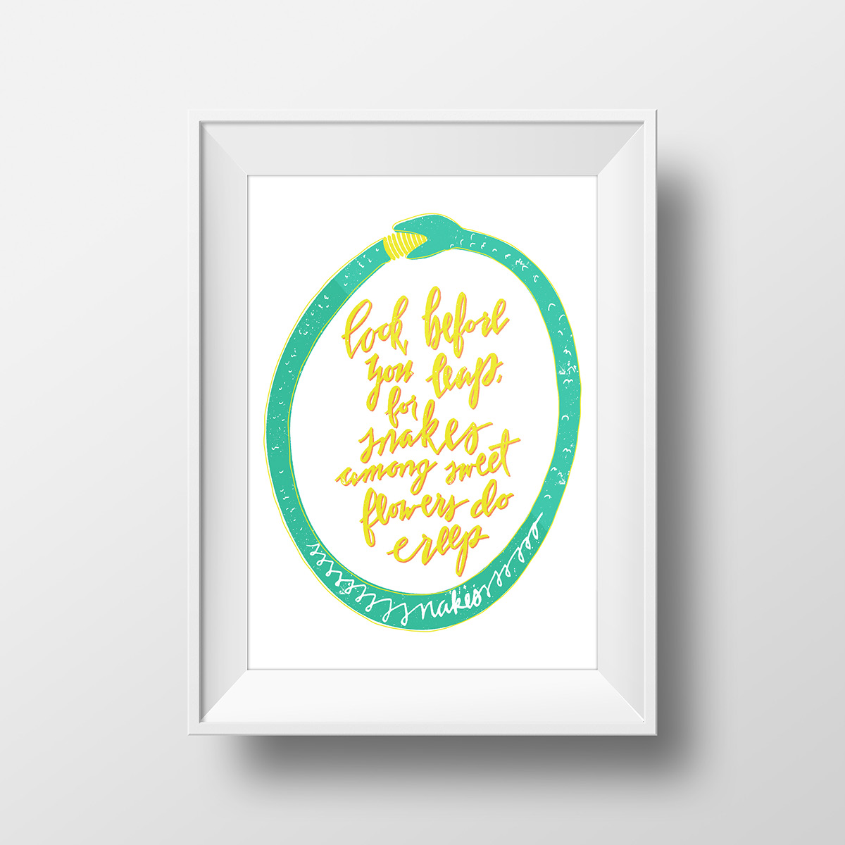 HAND LETTERING snakes quote Illustrator