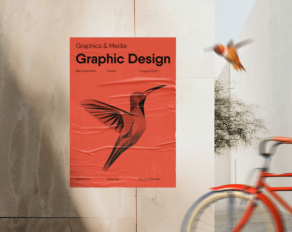 adobe illustrator bird blend tool design Illustrator mocup poster Poster Design typography   vector
