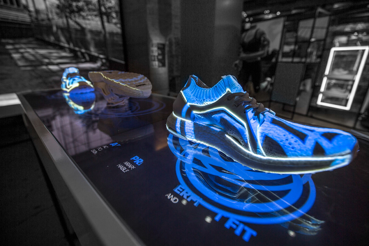 adidas projection Mapping Custom animation  shoe flagship