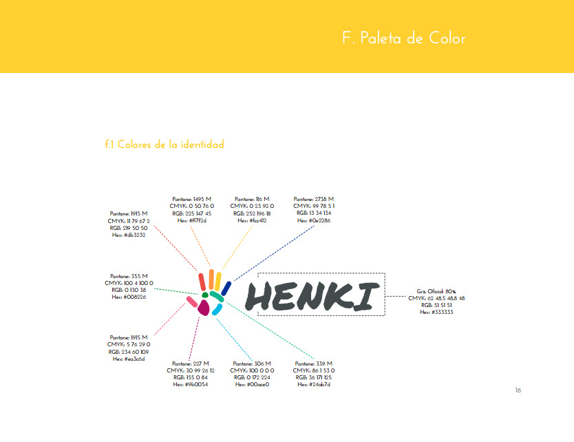 henki project identity manual applications logo contruction grid palette