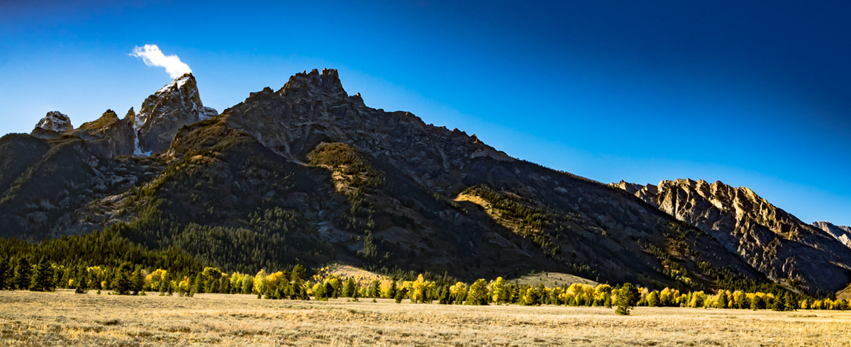 mountains tetons fall colors Landscape Mountainscape Wyoming trees color photography