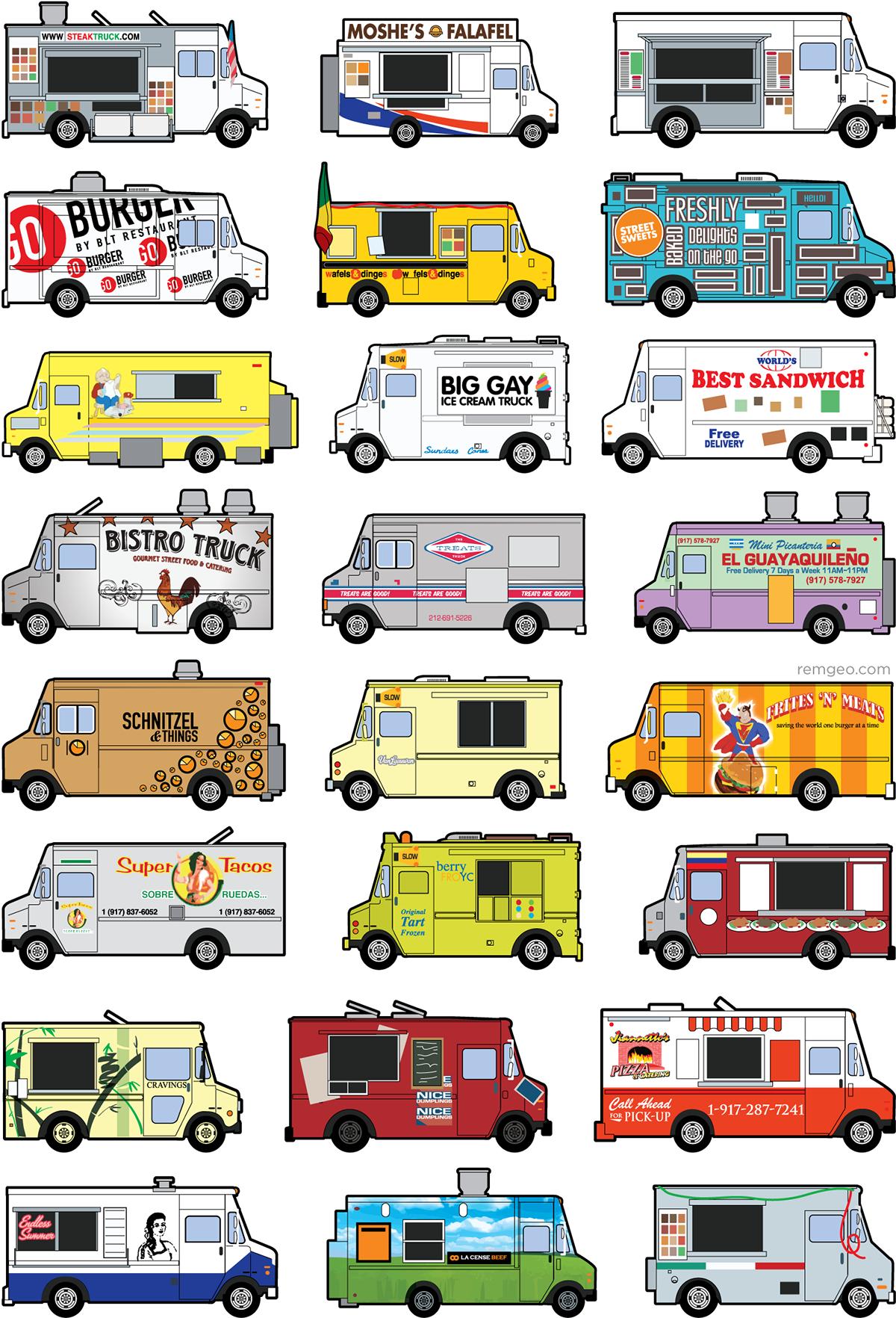 Food  trucks New York Editorial Illustration Food Trucks ILLUSTRATION  line art New York Magazine spot illustration Spots