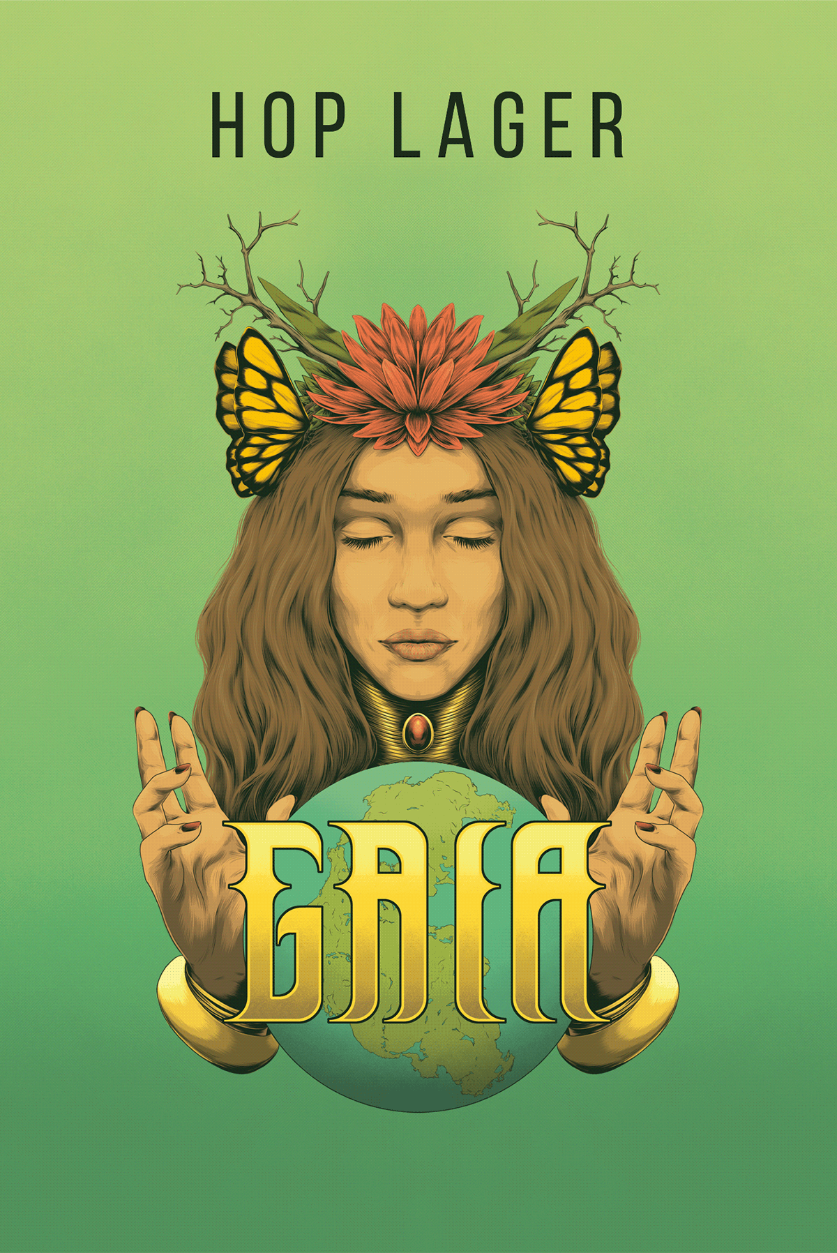 Gaia ILLUSTRATION  wacom Packaging beer Drawing  Digital Art  Character design  digital illustration