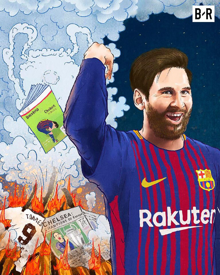 ILLUSTRATION  FC Barcelona messi lionel messi soccer football champions league Bleacher Report art direction  portrait