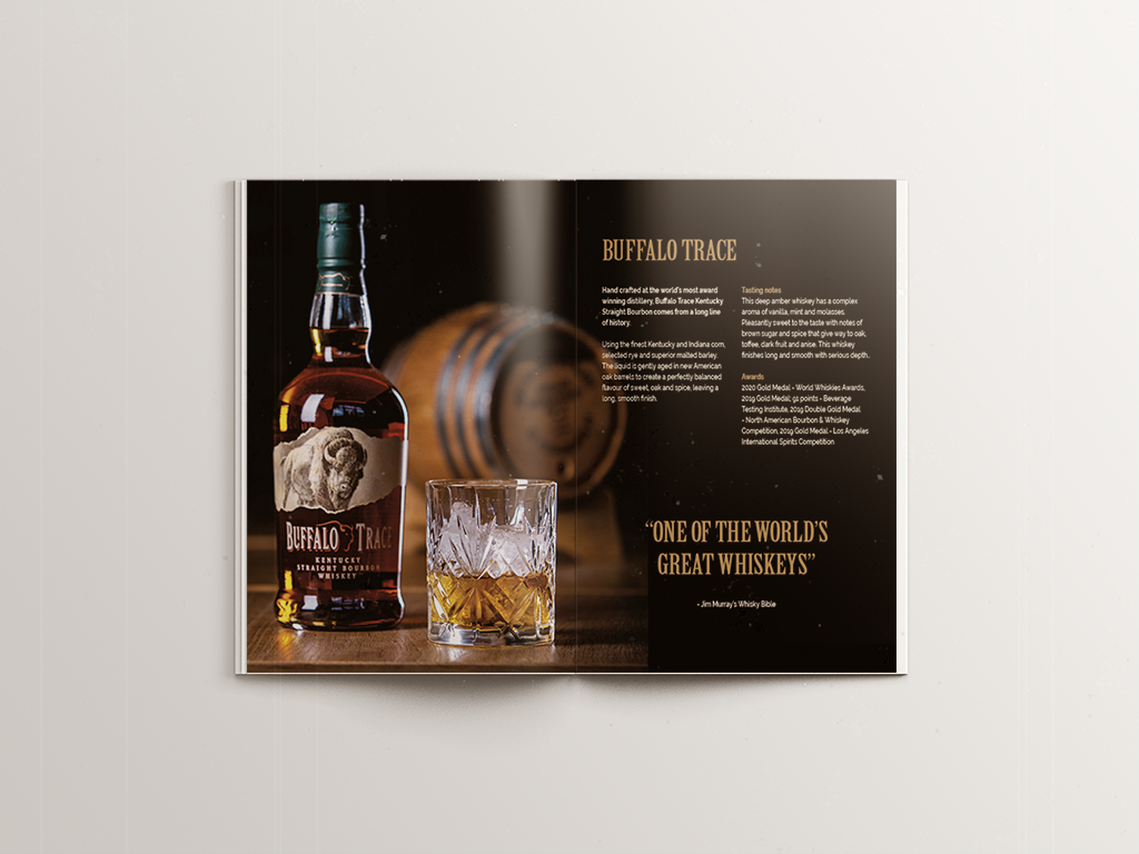 editorial Layout Layout Design print Booklet bourbon branding  graphic design  Whiskey