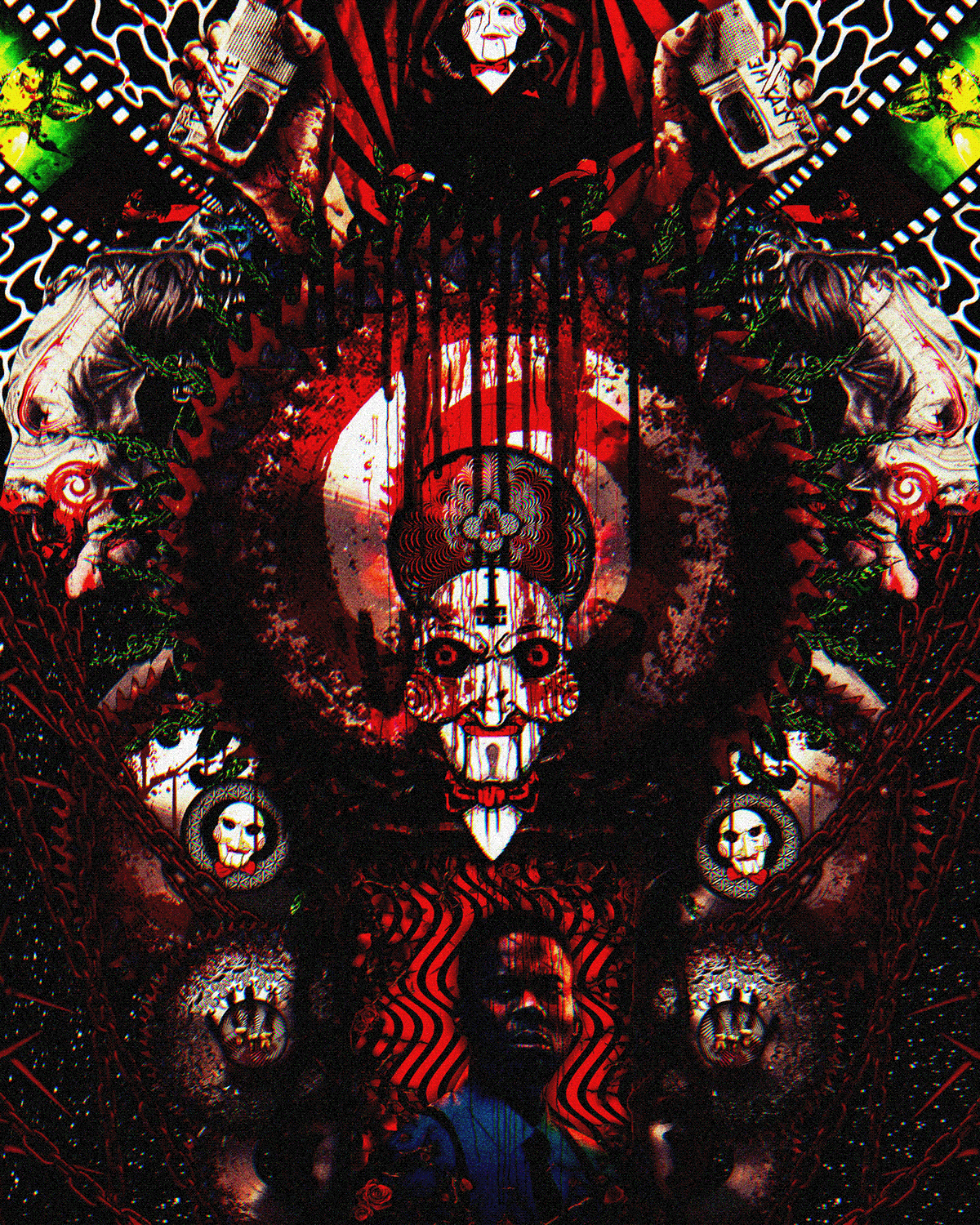 blood collage collage art Collageart digitalart Jigsaw movie photomanipulation photoshop SAW