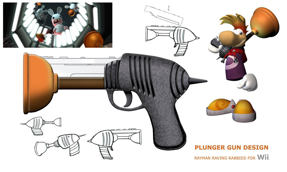 Character design Gun Nintendo plunger rayman raving rabbids toy Video Games Videogames wii