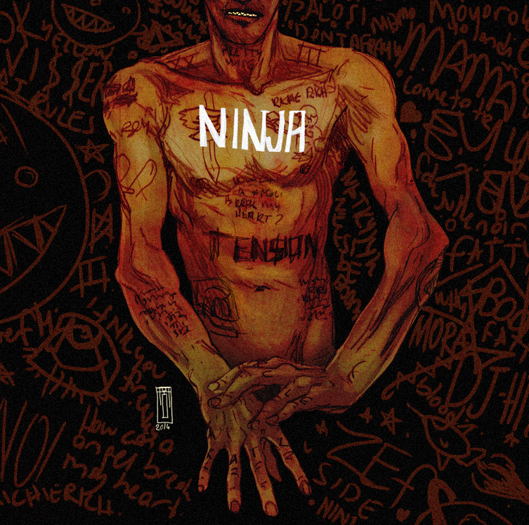 Die Antwoord Yo-Landi Vi$$er characoal ninja huseyinozkan huseyin ozkan album cover handmade