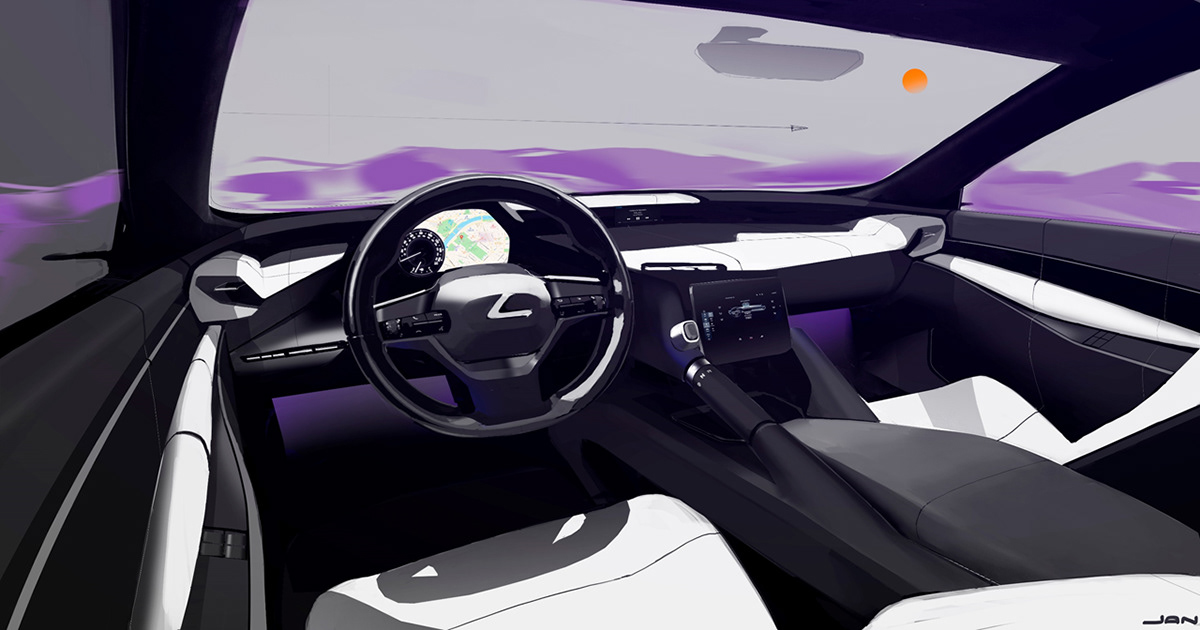 car design ILLUSTRATION  industrial Interior landscapes moebius purple sketch