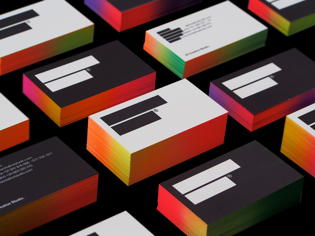 IS Creative Studio Business Cards neon gradient airbrush