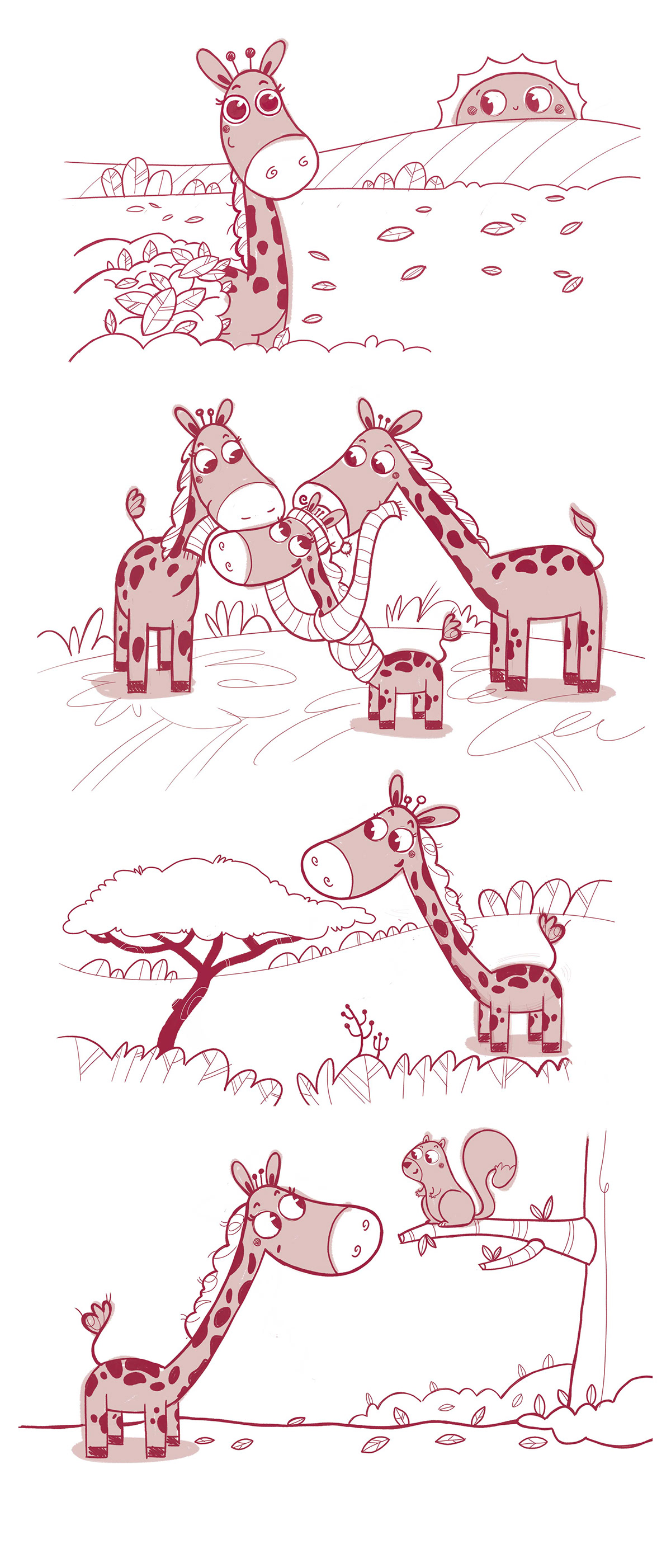 VeoVeo editorialedebé ilustracioninfantil jirafa Mono hipopotamo edebé editorial ilustradora infantil