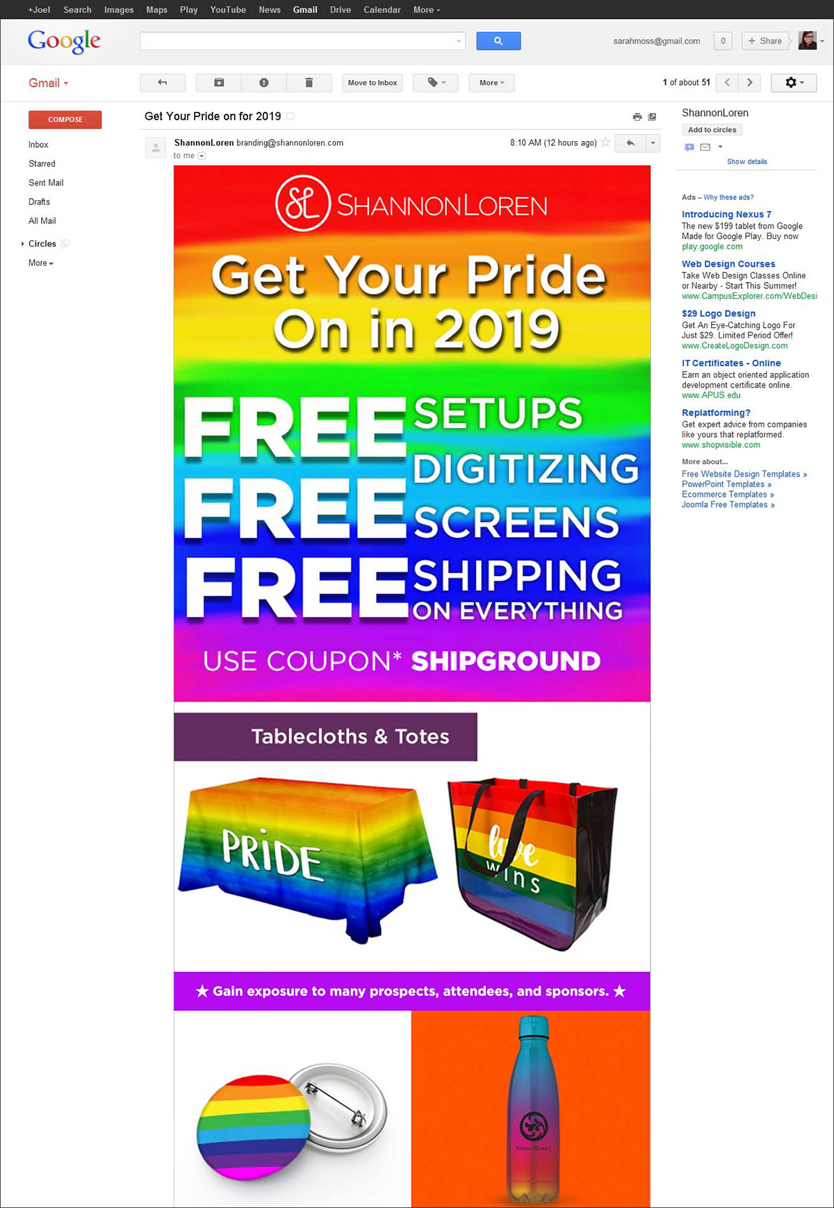 Email Email campaign email marketing LGBT lgbt pride pride promo promo products Promotional Marketing