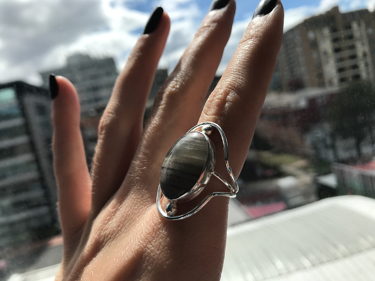 anillo bisel Fashion  jewelry joyeria mineral Montaje plata925 ring silver