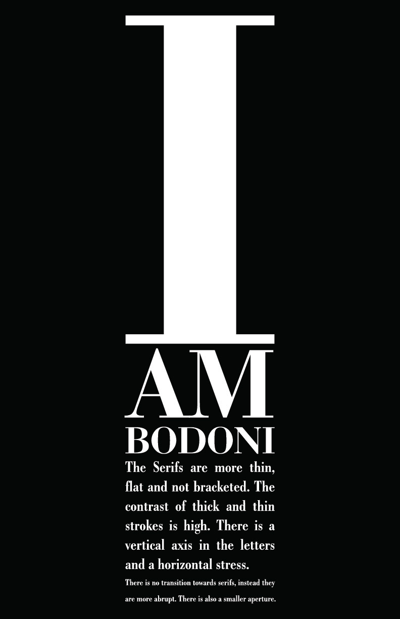 bodoni  pakistani  Endicott College  nca graphic  design typography   Fashion  I am bodoni