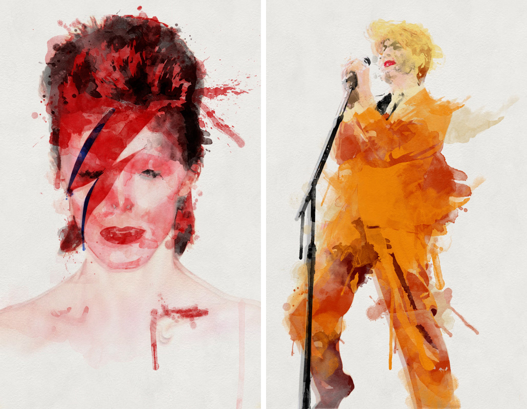 david bowie Bowie print watercolour watercolor paint