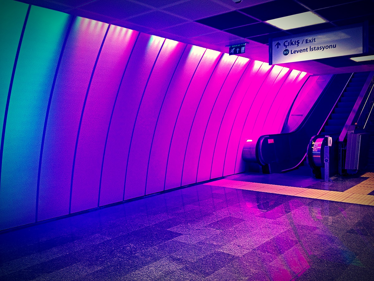 metro istanbul subway boun Hisar rainbow color underground railway
