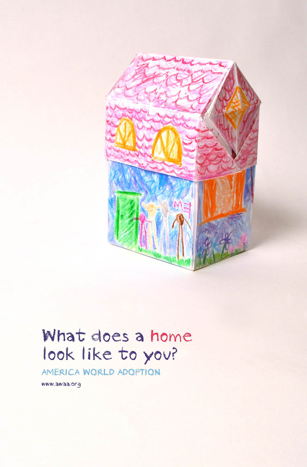 America World Adoption poster guerrilla home house  crayon box Oragami aiga