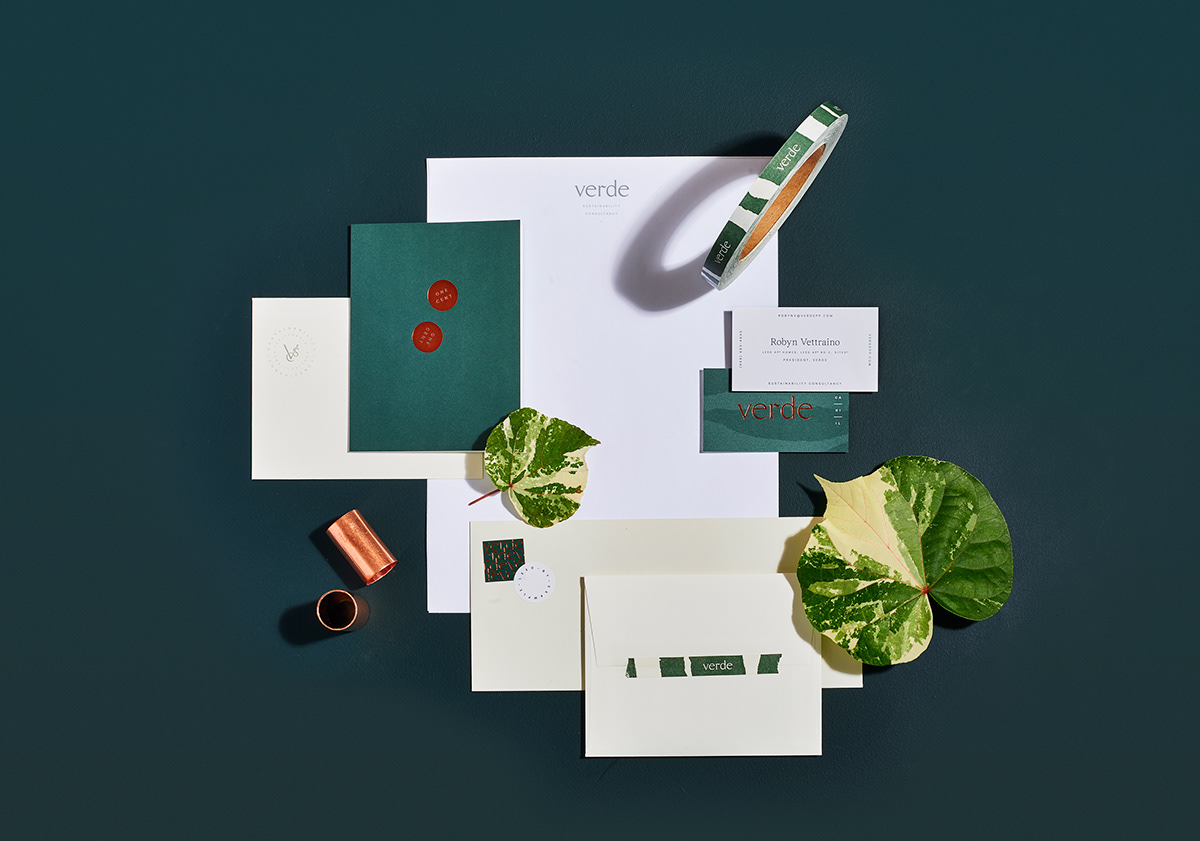 branding  Collateral green HAWAII Stationery stickers Sustainability tape Verde