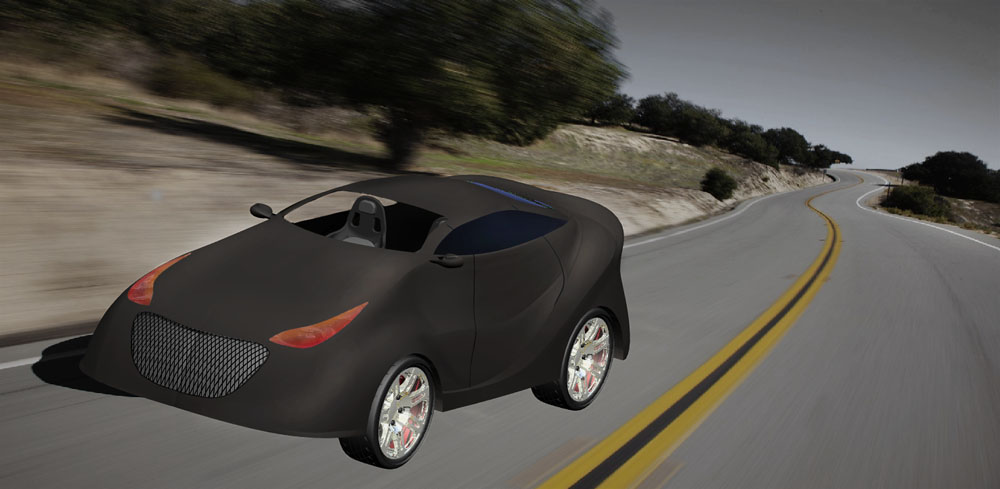 ecar car automotive   design Carbon Fiber Plasticine 3D model handmade ecological
