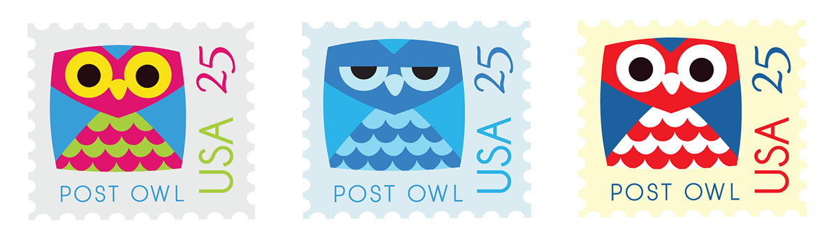 postal service  post office  owl  hipster USPS family Fun wide-eyed