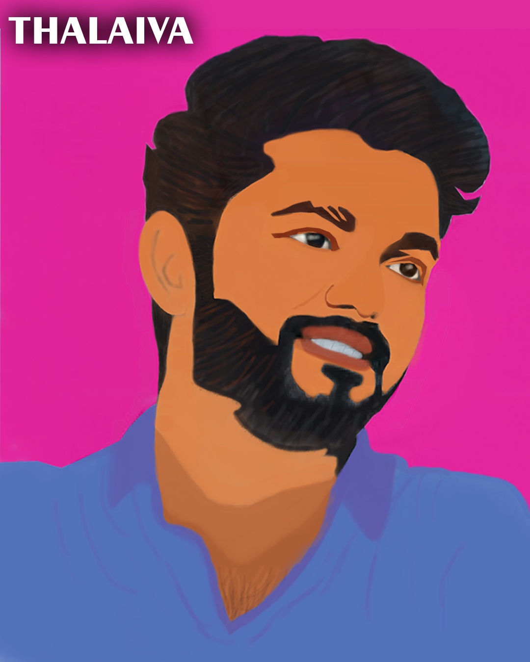 digital painting art Graphic Designer photoshop Digital Art  Vijay Thalapathy ActorVijay